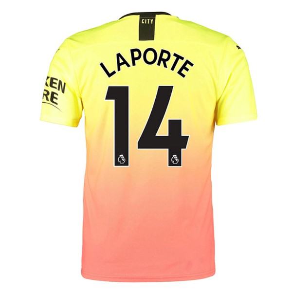 Camiseta Manchester City NO.14 Laporte Replica Tercera Ropa 2019/20 Naranja